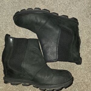 Sorel Black wedge boots Joan of Arc Size 9.5